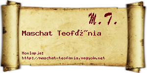 Maschat Teofánia névjegykártya